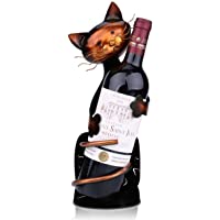 TOOARTS - Soporte para Vino - Mi Agradable Tarde - Botellero forma de Gato-Estilo Metálico para la Decoración del Hogar…